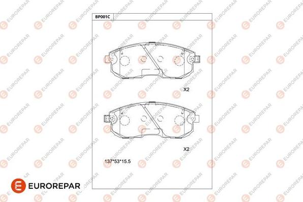 EUROREPAR 1681206780 - Тормозные колодки, дисковые, комплект www.autospares.lv