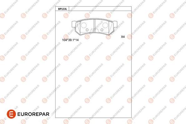 EUROREPAR 1681208280 - Bremžu uzliku kompl., Disku bremzes www.autospares.lv