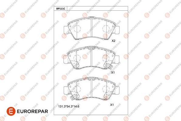 EUROREPAR 1681208780 - Bremžu uzliku kompl., Disku bremzes www.autospares.lv