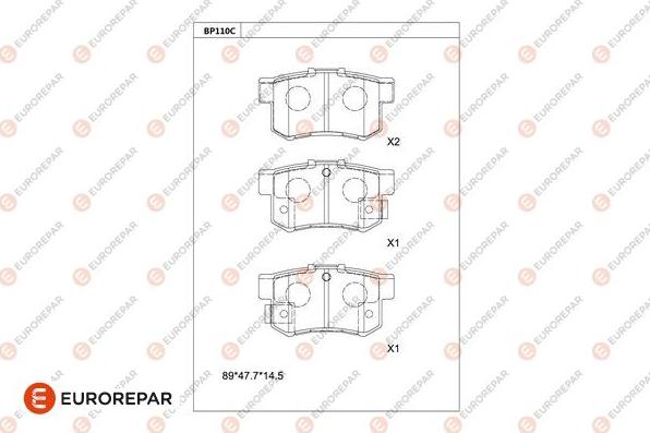 EUROREPAR 1681207180 - Bremžu uzliku kompl., Disku bremzes www.autospares.lv