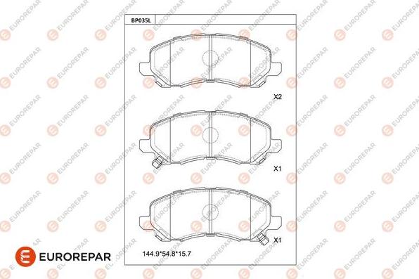 EUROREPAR 1681214480 - Bremžu uzliku kompl., Disku bremzes www.autospares.lv