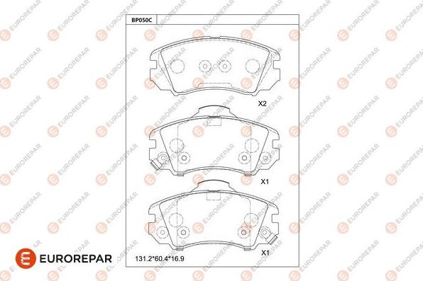 EUROREPAR 1681214580 - Bremžu uzliku kompl., Disku bremzes www.autospares.lv