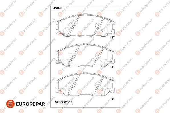 EUROREPAR 1681214780 - Bremžu uzliku kompl., Disku bremzes www.autospares.lv