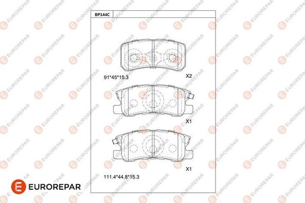 EUROREPAR 1681215880 - Bremžu uzliku kompl., Disku bremzes www.autospares.lv