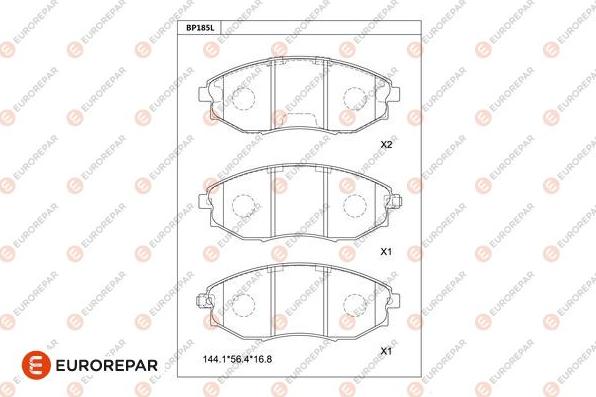 EUROREPAR 1681215280 - Bremžu uzliku kompl., Disku bremzes www.autospares.lv