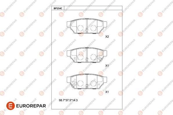 EUROREPAR 1681216680 - Bremžu uzliku kompl., Disku bremzes www.autospares.lv