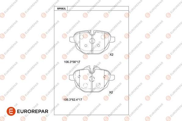 EUROREPAR 1681216080 - Bremžu uzliku kompl., Disku bremzes www.autospares.lv