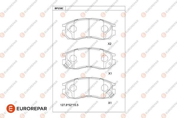 EUROREPAR 1681216380 - Bremžu uzliku kompl., Disku bremzes www.autospares.lv