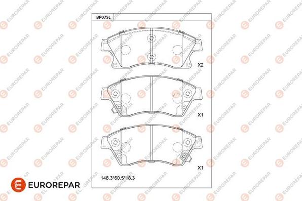 EUROREPAR 1681216280 - Bremžu uzliku kompl., Disku bremzes www.autospares.lv