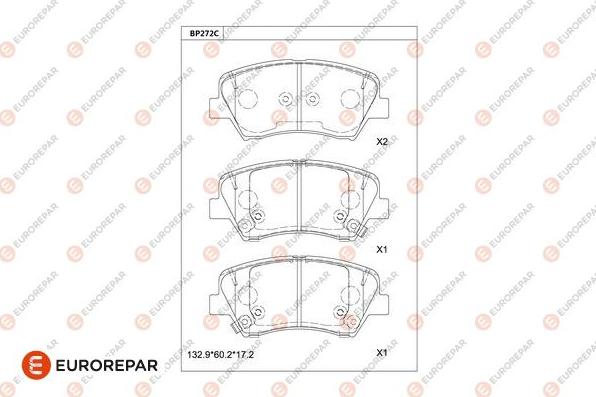 EUROREPAR 1681211180 - Bremžu uzliku kompl., Disku bremzes www.autospares.lv