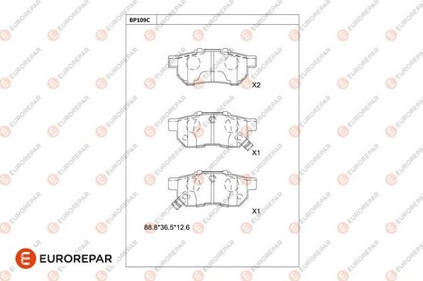 EUROREPAR 1681211280 - Bremžu uzliku kompl., Disku bremzes www.autospares.lv