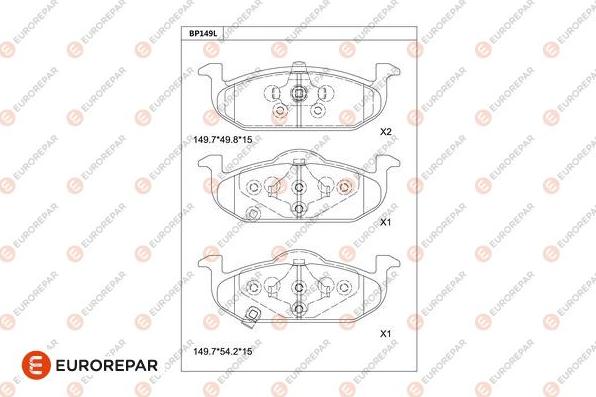 EUROREPAR 1681218480 - Bremžu uzliku kompl., Disku bremzes www.autospares.lv