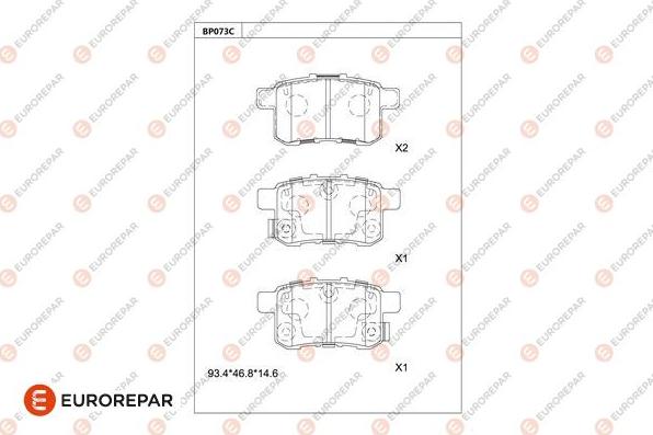 EUROREPAR 1681218580 - Bremžu uzliku kompl., Disku bremzes www.autospares.lv