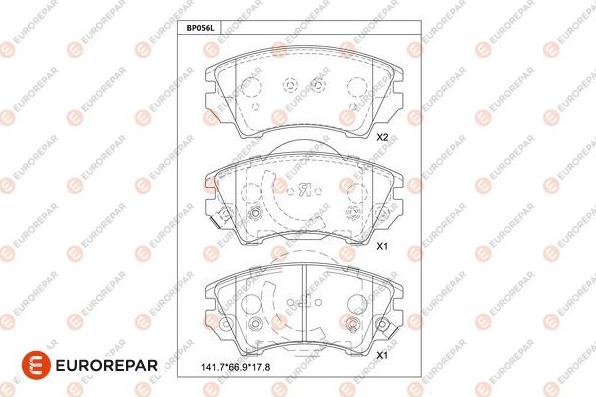 EUROREPAR 1681218880 - Bremžu uzliku kompl., Disku bremzes www.autospares.lv