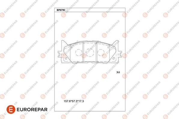 EUROREPAR 1681218280 - Bremžu uzliku kompl., Disku bremzes www.autospares.lv