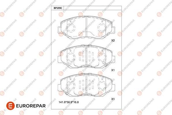 EUROREPAR 1681217480 - Bremžu uzliku kompl., Disku bremzes www.autospares.lv