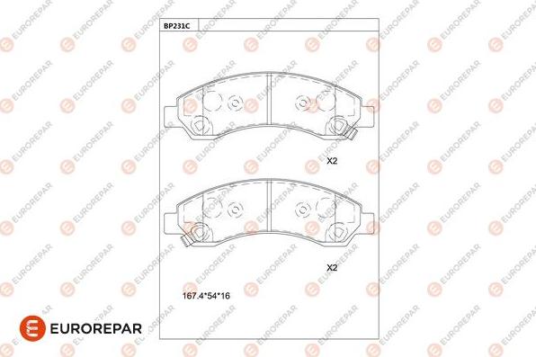 EUROREPAR 1681217880 - Bremžu uzliku kompl., Disku bremzes www.autospares.lv