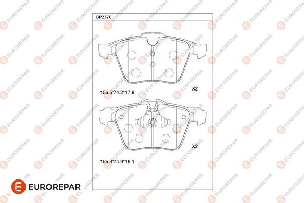 EUROREPAR 1681289480 - Bremžu uzliku kompl., Disku bremzes www.autospares.lv