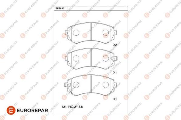 EUROREPAR 1681284580 - Bremžu uzliku kompl., Disku bremzes www.autospares.lv