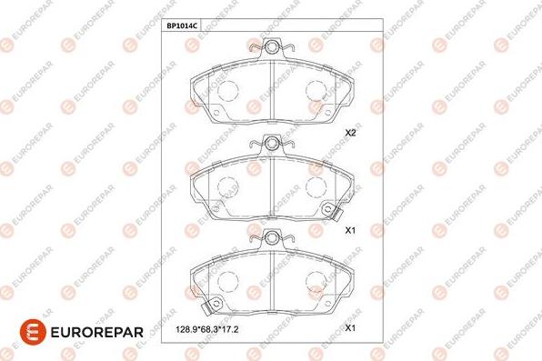 EUROREPAR 1681284680 - Тормозные колодки, дисковые, комплект www.autospares.lv