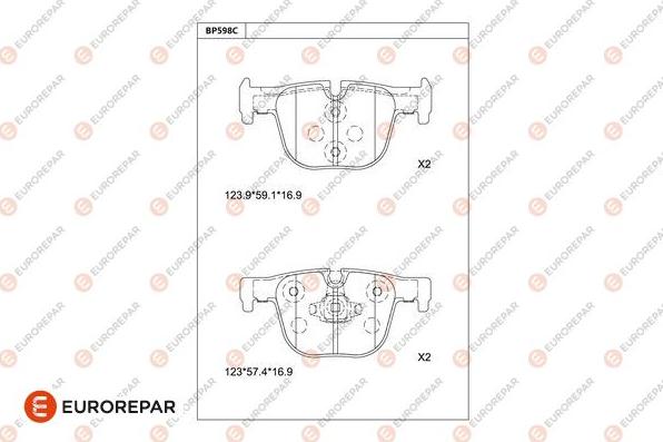 EUROREPAR 1681285980 - Bremžu uzliku kompl., Disku bremzes www.autospares.lv