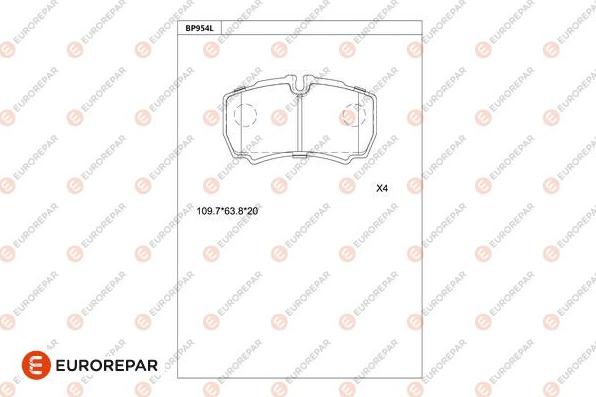 EUROREPAR 1681286180 - Brake Pad Set, disc brake www.autospares.lv