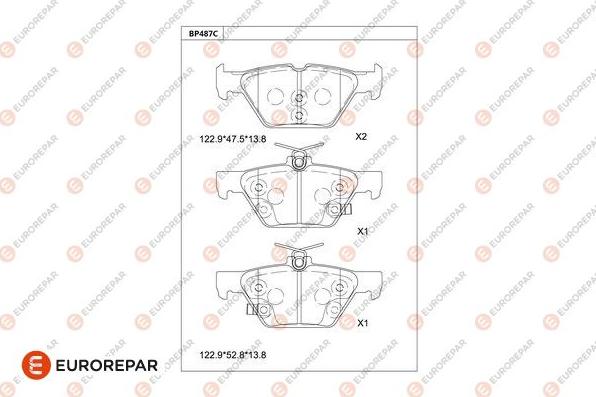 EUROREPAR 1681281080 - Bremžu uzliku kompl., Disku bremzes www.autospares.lv