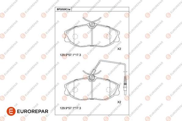 EUROREPAR 1681281280 - Bremžu uzliku kompl., Disku bremzes www.autospares.lv