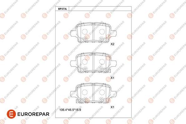 EUROREPAR 1681287280 - Bremžu uzliku kompl., Disku bremzes www.autospares.lv