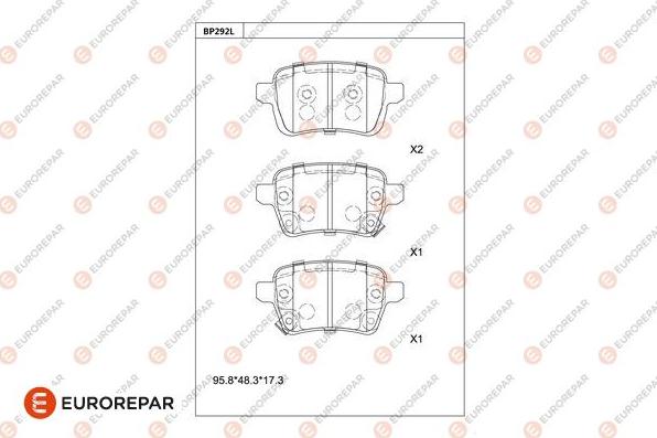 EUROREPAR 1681239280 - Bremžu uzliku kompl., Disku bremzes www.autospares.lv