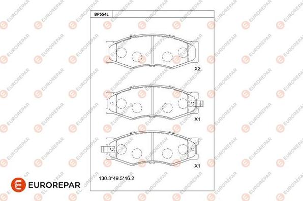 EUROREPAR 1681234980 - Bremžu uzliku kompl., Disku bremzes www.autospares.lv