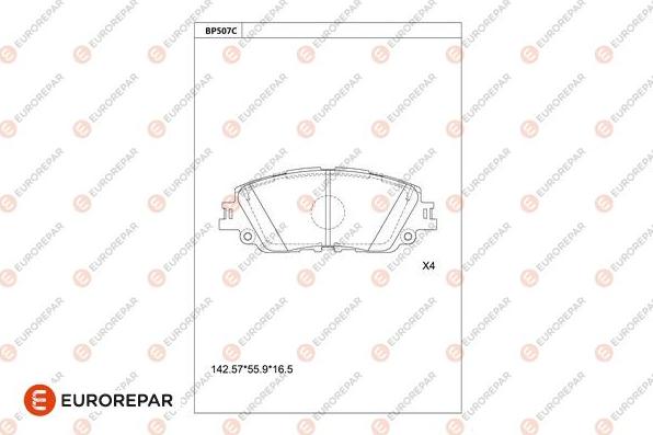 EUROREPAR 1681236280 - Bremžu uzliku kompl., Disku bremzes www.autospares.lv