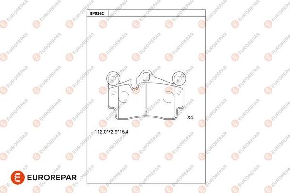 EUROREPAR 1681230980 - Bremžu uzliku kompl., Disku bremzes www.autospares.lv