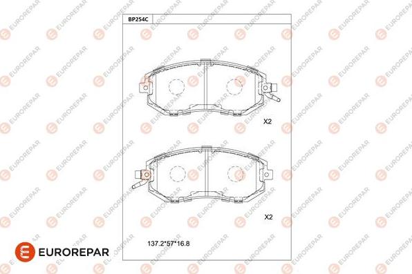 EUROREPAR 1681231080 - Bremžu uzliku kompl., Disku bremzes www.autospares.lv