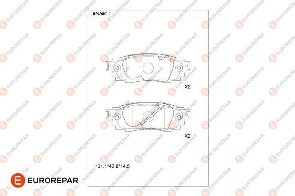 EUROREPAR 1681238880 - Bremžu uzliku kompl., Disku bremzes www.autospares.lv