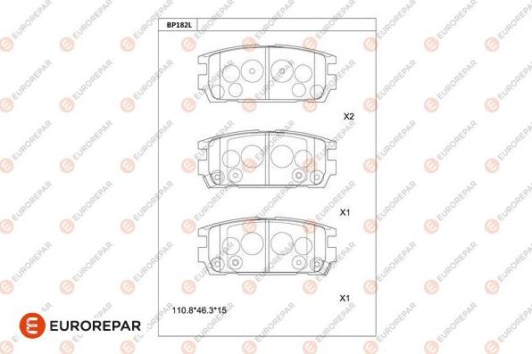 EUROREPAR 1681238780 - Bremžu uzliku kompl., Disku bremzes autospares.lv