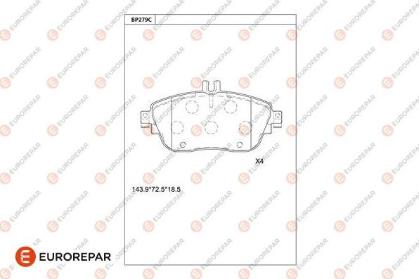 EUROREPAR 1681233080 - Bremžu uzliku kompl., Disku bremzes www.autospares.lv