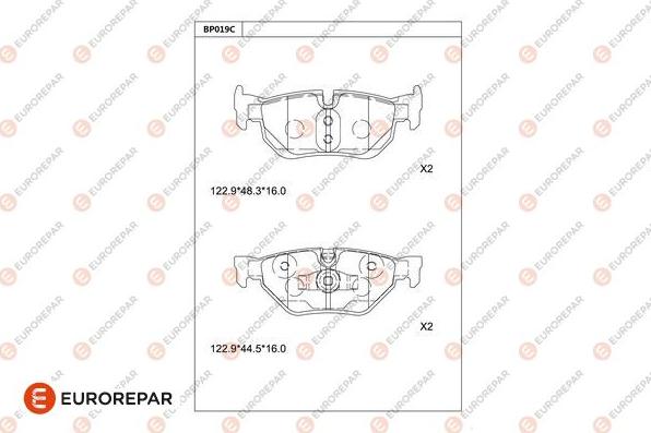 EUROREPAR 1681233280 - Bremžu uzliku kompl., Disku bremzes www.autospares.lv