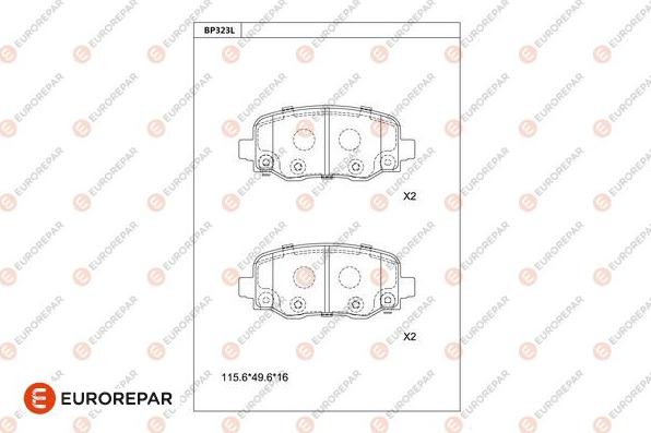 EUROREPAR 1681232980 - Bremžu uzliku kompl., Disku bremzes www.autospares.lv