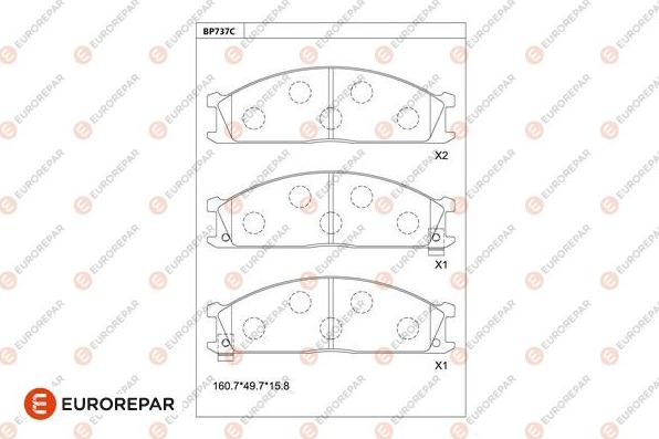 EUROREPAR 1681237180 - Bremžu uzliku kompl., Disku bremzes www.autospares.lv