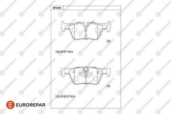 EUROREPAR 1681229680 - Bremžu uzliku kompl., Disku bremzes www.autospares.lv