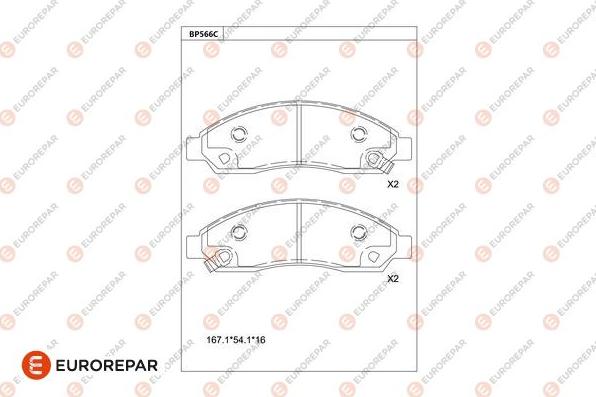 EUROREPAR 1681229880 - Bremžu uzliku kompl., Disku bremzes www.autospares.lv