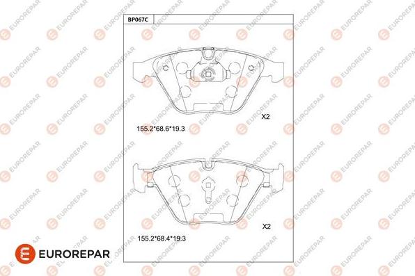 EUROREPAR 1681224080 - Bremžu uzliku kompl., Disku bremzes www.autospares.lv