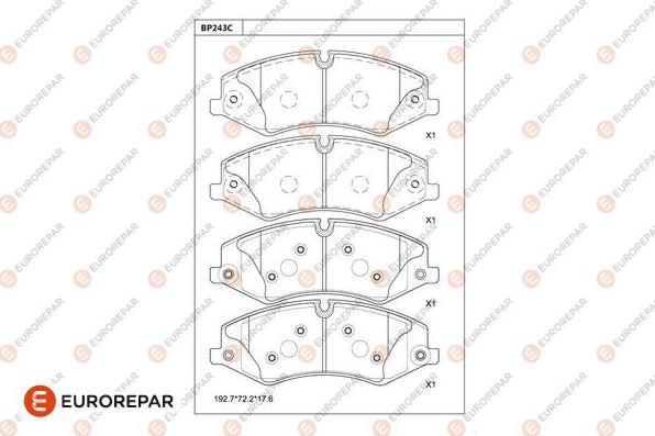 EUROREPAR 1681226980 - Brake Pad Set, disc brake www.autospares.lv