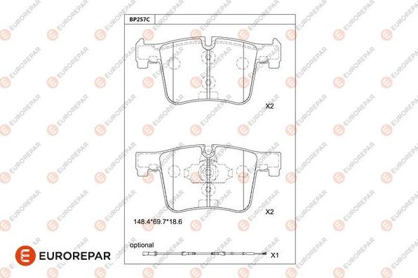 EUROREPAR 1681226880 - Bremžu uzliku kompl., Disku bremzes www.autospares.lv