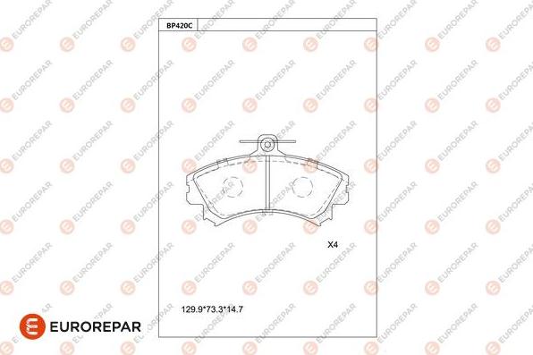 EUROREPAR 1681220580 - Bremžu uzliku kompl., Disku bremzes www.autospares.lv