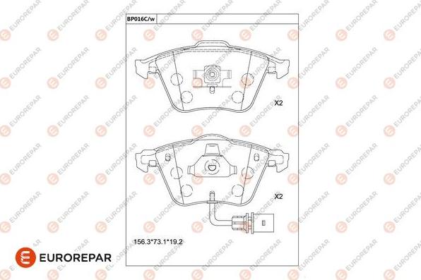 EUROREPAR 1681220280 - Bremžu uzliku kompl., Disku bremzes www.autospares.lv