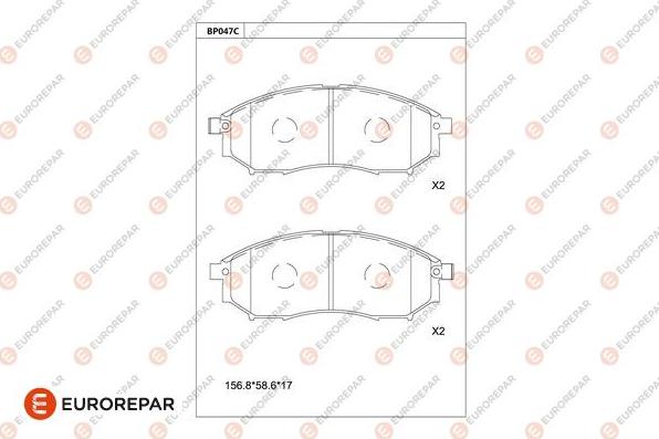 EUROREPAR 1681221680 - Bremžu uzliku kompl., Disku bremzes www.autospares.lv