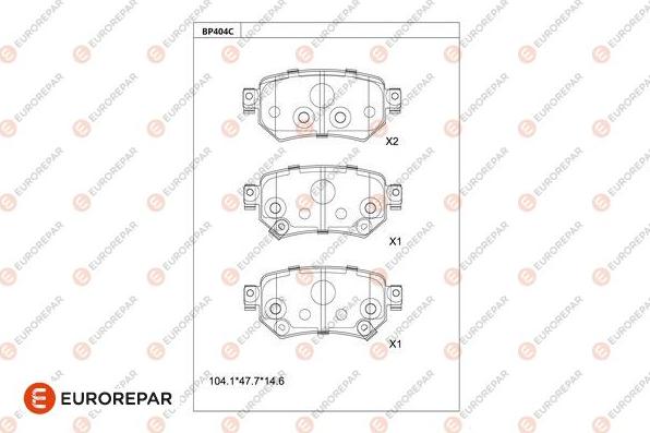 EUROREPAR 1681228480 - Bremžu uzliku kompl., Disku bremzes www.autospares.lv