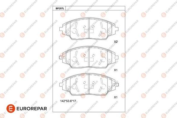 EUROREPAR 1681228080 - Bremžu uzliku kompl., Disku bremzes www.autospares.lv